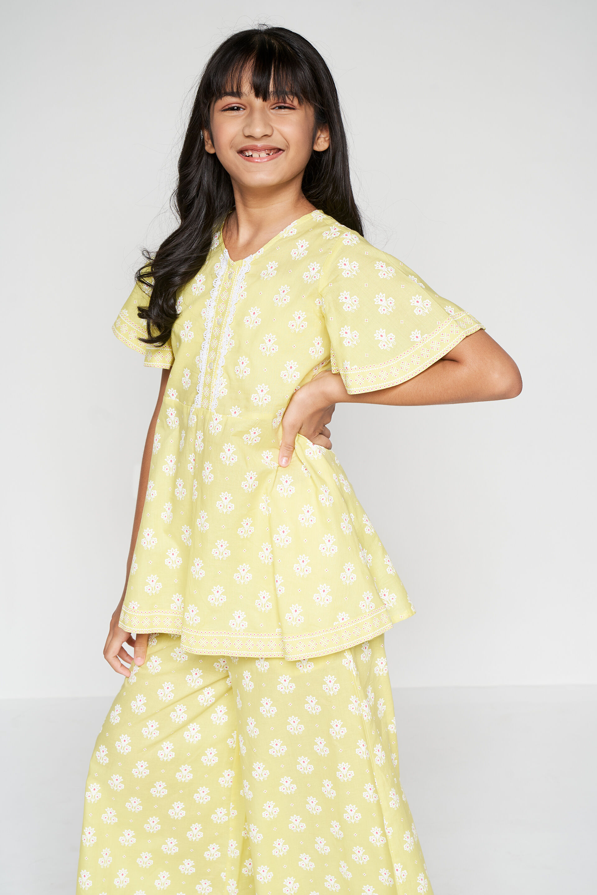 Lemon Kurta-Pallazo Set, Lime Green, image 5